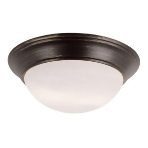 Trans Globe Tgl White Frosted 14' Flush Mount Rubbed Oil Bronze 57704Rob - All
