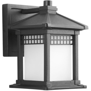 Progress Lighting 1-Lt. Wall Lantern with Etched Glass Cylinder Black P6000-31 - All