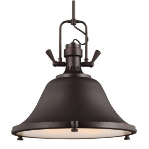 Sea Gull Lighting Stone Street Three Light Pendant Burnt Sienna with Satin Etched Glass Diffuser 6514403-710 - All