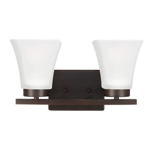Sea Gull Lighting Bayfield Two Light Bath/Wall Burnt Sienna with Satin Etched Glass 4411602-710 - All