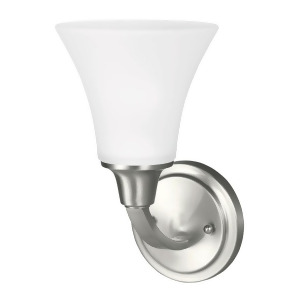 Sea Gull Lighting Metcalf One Light Wall / Bath Brushed Nickel with Satin Etched Glass 4113201-962 - All