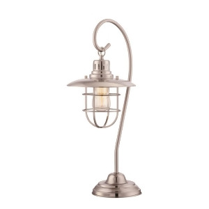 Lite Source Table Lamp PS/Metal Lantern E27 Vintage Bulb 60W Lu-60v Ls-21456ps - All