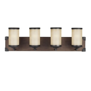 Sea Gull Lighting Dunning Four Light Wall / Bath Stardust with Creme Parchment Glass 4413304-846 - All