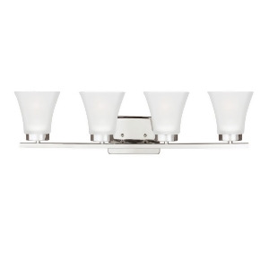 Sea Gull Lighting Bayfield Four Light Bath/Wall Chrome with Satin Etched Glass 4411604-05 - All