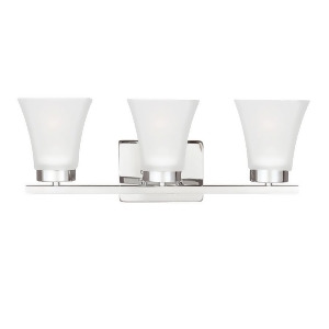 Sea Gull Lighting Bayfield Three Light Bath/Wall Chrome with Satin Etched Glass 4411603-05 - All