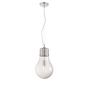 Lite Source Pendant Chrome/Clear Glass Shade E27 Type A 60W Ls-19888 - All