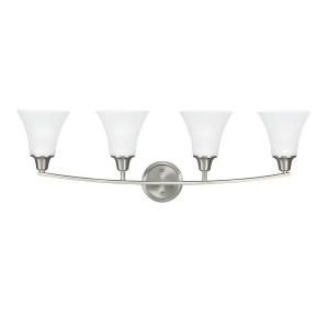 Sea Gull Lighting Metcalf Four Light Wall / Bath Vanity Brushed Nickel with Satin Etched Glass 4413204-962 - All