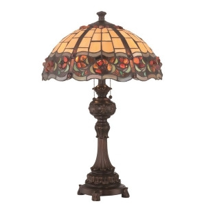 Lite Source Table Lamp Dark Bronze/Tiffany Shade E27 Cfl 13Wx2 C41341 - All