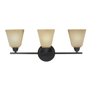 Sea Gull Lighting Parkfield Three Light Wall / Bath Vanity Flemish Bronze with Creme Parchment Glass 4413003-845 - All