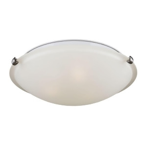 Sea Gull Lighting Spring Clip Three Light Ceiling Flush Mount Brushed Nickel with Satin Etched Glass 7543503-962 - All