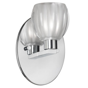 Dainolite 1 Light Wall Sconce Chrome/Clear Frosted Floral Glass V281-1w-pc - All
