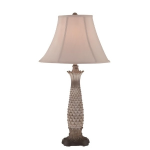 Lite Source Table Lamp Painted Palm Tree Body/Fabric Shade E27 Cfl 23W C41353 - All