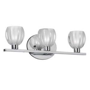 Dainolite 3 Light Vanity Fixture Chrome/Clear Frosted Floral Glass V281-3w-pc - All