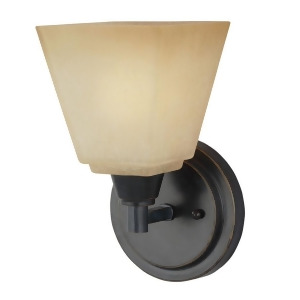 Sea Gull Lighting Parkfield One Light Wall / Bath Sconce Flemish Bronze with Creme Parchment Glass 4113001-845 - All