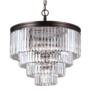 Sea Gull Lighting Carondelet Six Light Chandelier Burnt Sienna with Prismatic Glass Crystal 3114006-710 - All