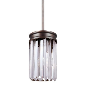 Sea Gull Lighting Carondelet One Light Mini-Pendant Burnt Sienna with Prismatic Glass Crystal 6114001-710 - All