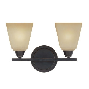 Sea Gull Lighting Parkfield Two Light Wall / Bath Vanity Flemish Bronze with Creme Parchment Glass 4413002-845 - All