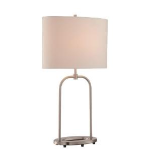 Lite Source Table Lamp PS/Off-White Fabric Shade E27 Cfl 23W Ls-22665 - All