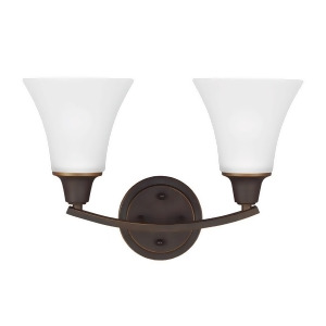 Sea Gull Lighting Metcalf Two Light Wall / Bath Vanity Autumn Bronze with Satin Etched Glass 4413202-715 - All