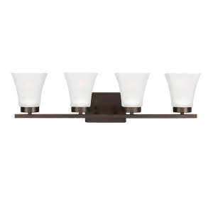Sea Gull Lighting Bayfield Four Light Bath/Wall Burnt Sienna with Satin Etched Glass 4411604-710 - All