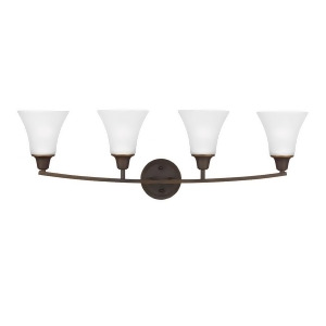 Sea Gull Lighting Metcalf Four Light Wall / Bath Vanity Autumn Bronze with Satin Etched Glass 4413204-715 - All