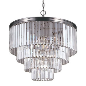 Sea Gull Lighting Carondelet Six Light Chandelier Antique Brushed Nickel with Prismatic Glass Crystal 3114006-965 - All