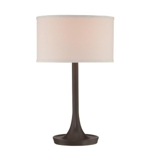 Lite Source Table Lamp Dark Bronze/Off-White Linen Shade E27 Cfl 23W Ls-22655d-brz - All