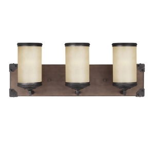 Sea Gull Lighting Dunning Three Light Wall / Bath Stardust with Creme Parchment Glass 4413303-846 - All