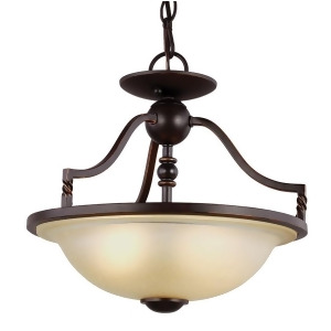 Sea Gull Lighting Trempealeau Two Light Semi-Flush Convertible Pendant Roman Bronze with Champagne Seeded Glass 7710602-191 - All