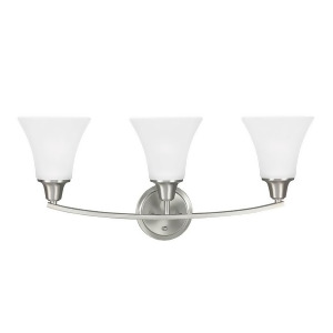 Sea Gull Lighting Metcalf Three Light Wall / Bath Vanity Brushed Nickel with Satin Etched Glass 4413203-962 - All