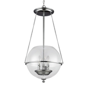 Sea Gull Lighting Havenwood Three Light Small Pendant Chrome with Clear Glass 6511903-05 - All
