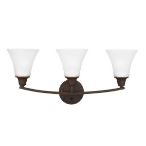 Sea Gull Lighting Metcalf Three Light Wall / Bath Vanity Autumn Bronze with Satin Etched Glass 4413203-715 - All