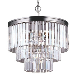 Sea Gull Lighting Carondelet Four Light Chandelier Antique Brushed Nickel with Prismatic Glass Crystal 3114004-965 - All