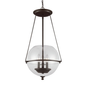 Sea Gull Lighting Havenwood Three Light Small Pendant Autumn Bronze with Clear Glass 6511903-715 - All