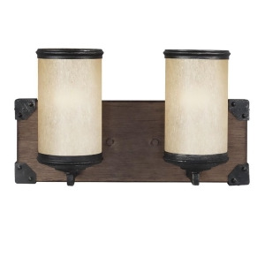 Sea Gull Lighting Dunning Two Light Wall / Bath Stardust with Creme Parchment Glass 4413302-846 - All