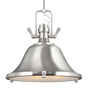 Sea Gull Lighting Stone Street Three Light Pendant Brushed Nickel with Satin Etched Glass Diffuser 6514403-962 - All