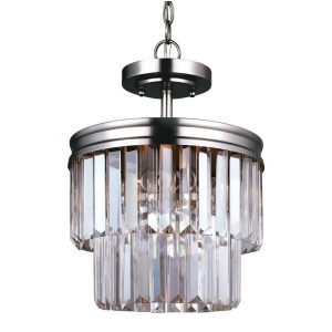 Sea Gull Lighting Carondelet Two Light Semi-Flush Convertible Pendant Antique Brushed Nickel with Prismatic Glass Crystal 7714002-965 - All