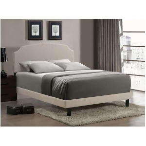 Hillsdale Furniture Lawler Queen Bed Set w/ Rails Cream Fabric 1299Bqrl - All