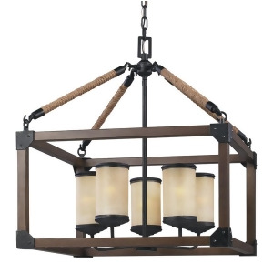 Sea Gull Lighting Dunning Five Light Chandelier Stardust with Creme Parchment Glass 3113305-846 - All