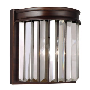 Sea Gull Lighting Carondelet One Light Wall / Bath Sconce Burnt Sienna with Prismatic Glass Crystal 4414001-710 - All