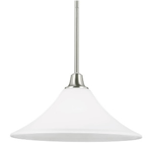 Sea Gull Lighting Metcalf One Light Down Pendant Brushed Nickel with Satin Etched Glass 6513201-962 - All