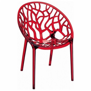 Compamia Crystal Polycarbonate Modern Dining Chair Clear Red Isp052-tred - All