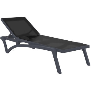 Compamia Pacific Sling Chaise Lounge Dark Gray/Black Isp089-dgr-bla - All