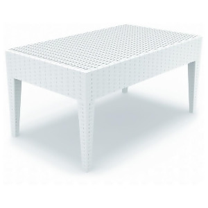 Compamia Miami Rectangle Resin Coffee Table White Isp855-wh - All
