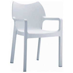 Compamia Diva Resin Outdoor Dining Arm Chair White Isp028-whi - All