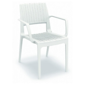 Compamia Capri Resin Dining Arm Chair White Isp820-wh - All