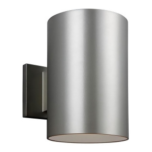 Sea Gull Lighting 6 Outdoor Bullet One Light Wall Lantern Painted Brushed Nickel 8313901-753 - All