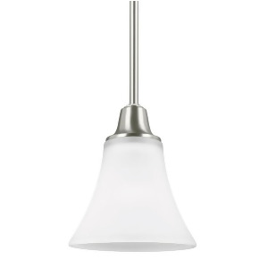 Sea Gull Lighting Metcalf One Light Mini-Pendant Brushed Nickel with Satin Etched Glass 6113201-962 - All