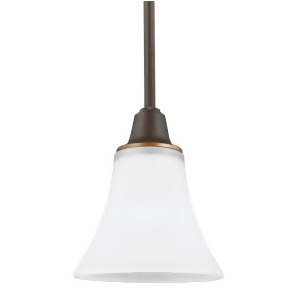 Sea Gull Lighting Metcalf One Light Mini-Pendant Autumn Bronze with Satin Etched Glass 6113201-715 - All