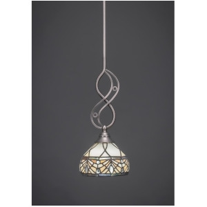 Toltec Lighting Jazz Mini Pendant w/ Hang Straight Swivel Brushed Nickel Finish w/ 7' Royal Merlot Tiffany Glass 232-Bn-9485 - All